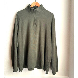 Ralph Lauren Polo Men's XL Half Zip Pullover Sweater Forest Green Long Sleeve